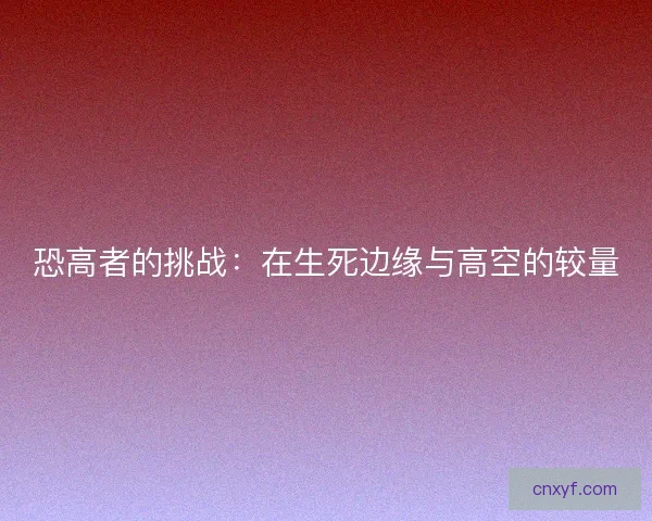 恐高者的挑战：在生死边缘与高空的较量