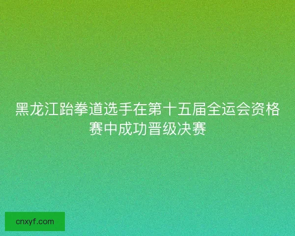 黑龙江跆拳道选手在第十五届全运会资格赛中成功晋级决赛